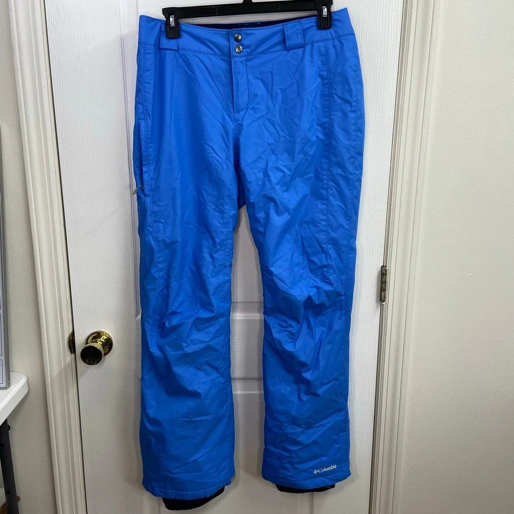 Columbia‎ bugaboo blue fleece lined non-slip Omni-tech ski snow gear pants large